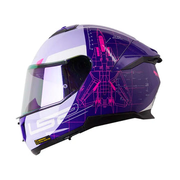 CASCO INTEGRAL LS2 FF808 STREAM II AIR_FORCE MORADO CLARO+OSCURO